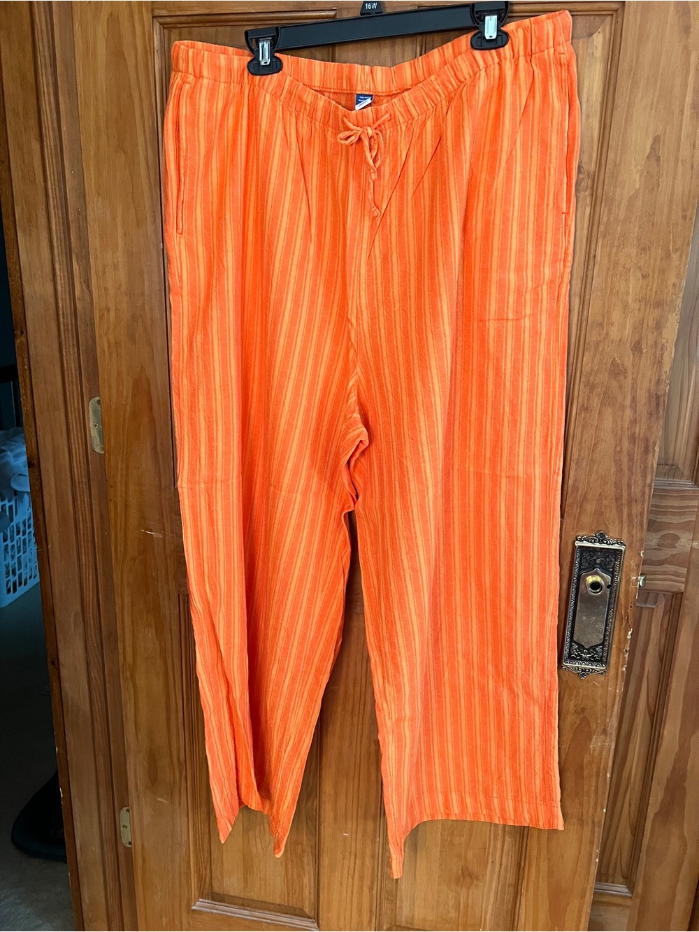 Women’s Old Navy Bright Orange Striped Drawstring Pants